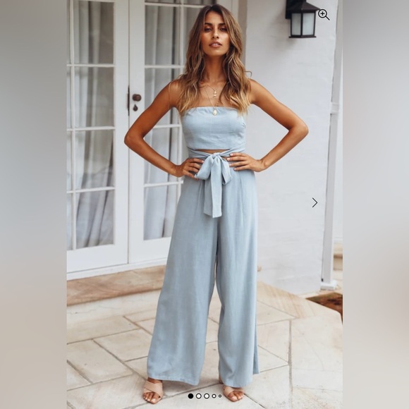 Hello Molly NWT Pop Records Olive Strapless Jumpsuit - Picture 2 of 14